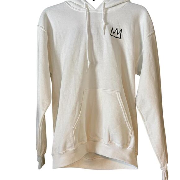 Jean-Michel Basquiat Art Hoodie – White Pullover with Bold Back Print - Picture 1 of 5